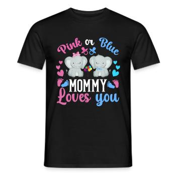 Pink Or Blue Mama Loves You Sex - Men's T-Shirt - black - Front - AI Model Male 178 light (178cm)