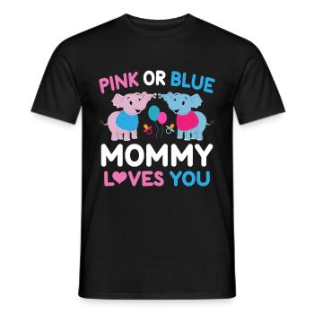 Maman rose ou bleue t'aime le sexe - T-shirt homme - noir - Devant - AI Model Male 178 light (178cm)