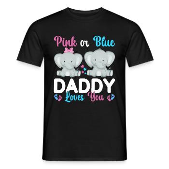 Papa rose ou bleu t'aime le sexe - T-shirt homme - noir - Devant - AI Model Male 178 light (178cm)
