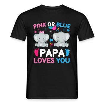 Papa rose ou bleu t'aime le sexe - T-shirt homme - noir - Devant - AI Model Male 178 light (178cm)