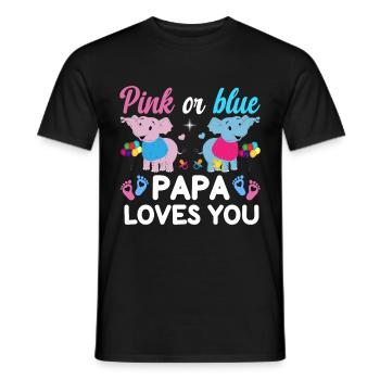 Papa rose ou bleu t'aime le sexe - T-shirt homme - noir - Devant - AI Model Male 178 light (178cm)