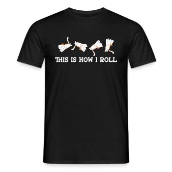 C'est comme ça que je roule mon doux chat - T-shirt homme - noir - Devant - AI Model Male 178 light (178cm)