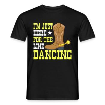 Line Dancing Groupe Line Dance Western Cowboy - Men's T-Shirt - black - Front - AI Model Male 178 light (178cm)
