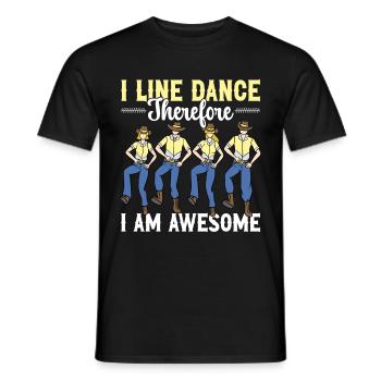 Line Dancing Groupe Line Dance Western Cowboy - Men's T-Shirt - black - Front - AI Model Male 178 light (178cm)