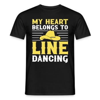 Line Dancing Groupe Line Dance Western Cowboy - Men's T-Shirt - black - Front - AI Model Male 178 light (178cm)