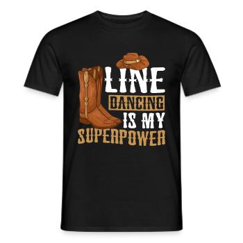 Line Dancing Groupe Line Dance Western Cowboy - Men's T-Shirt - black - Front - AI Model Male 178 light (178cm)