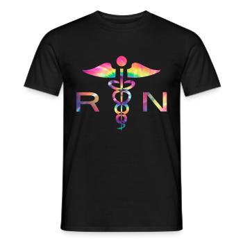 Infirmière autorisée Krankenschwester Nursing - T-shirt homme - noir - Devant - AI Model Male 178 light (178cm)