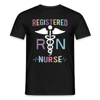 Infirmière autorisée Krankenschwester Nursing - T-shirt homme - noir - Devant - AI Model Male 178 light (178cm)