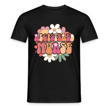 Registered Nurse Krankenschwester Nursing - Men's T-Shirt - black - Front - AI Model Male 178 light (178cm)