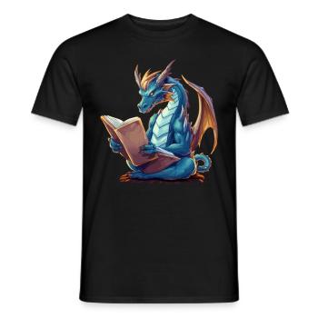 Dragons Et Livres Nerd Dragon Lovers - T-shirt homme - noir - Devant - AI Model Male 178 light (178cm)