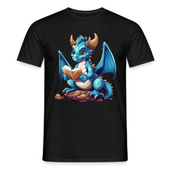 Dragons Et Livres Nerd Dragon Lovers - T-shirt homme - noir - Devant - AI Model Male 178 light (178cm)