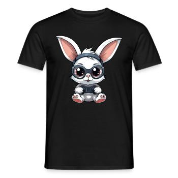 Mignon Lapin Joueur Drôle Lapin De Jeu - T-shirt homme - noir - Devant - AI Model Male 178 light (178cm)