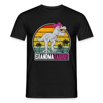Omasaurus T Rex Dinosaure Granny Saurus - T-shirt homme - noir - Devant - AI Model Male 178 light (178cm)