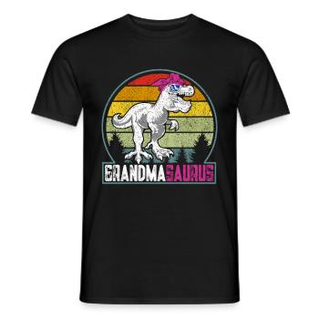 Omasaurus T Rex Dinosaure Granny Saurus - T-shirt homme - noir - Devant - AI Model Male 178 light (178cm)
