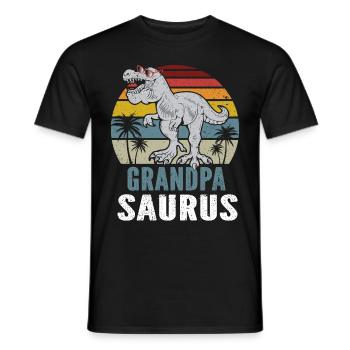 Opasaurus T Rex Dinosaur Grandpa Saurus - Men's T-Shirt - black - Front - AI Model Male 178 light (178cm)