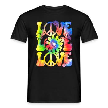 Groovy Tie Dye rétro des années 70 Hippie Vintage - T-shirt homme - noir - Devant - AI Model Male 178 light (178cm)
