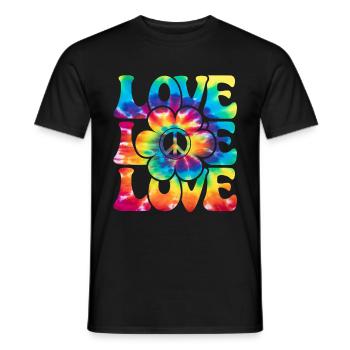 Groovy Tie Dye rétro des années 70 Hippie Vintage - T-shirt homme - noir - Devant - AI Model Male 178 light (178cm)