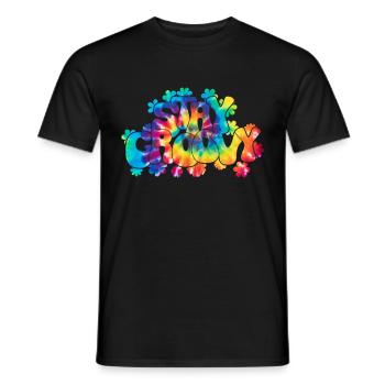 Groovy Tie Dye rétro des années 70 Hippie Vintage - T-shirt homme - noir - Devant - AI Model Male 178 light (178cm)