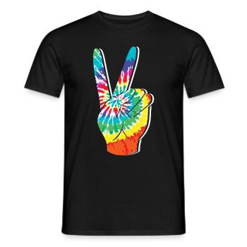 Groovy Tie Dye rétro des années 70 Hippie Vintage - T-shirt homme - noir - Devant - AI Model Male 178 light (178cm)