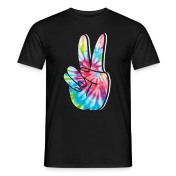 Groovy Tie Dye rétro des années 70 Hippie Vintage - T-shirt homme - noir - Devant - AI Model Male 178 light (178cm)