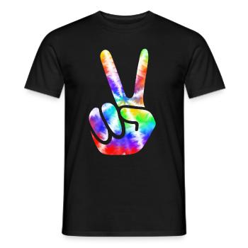 Groovy Tie Dye rétro des années 70 Hippie Vintage - T-shirt homme - noir - Devant - AI Model Male 178 light (178cm)
