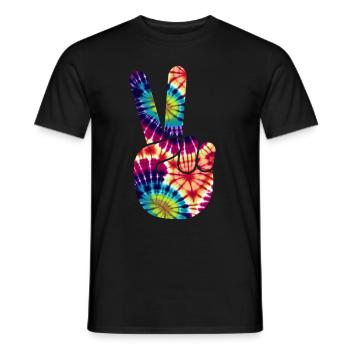Groovy Tie Dye rétro des années 70 Hippie Vintage - T-shirt homme - noir - Devant - AI Model Male 178 light (178cm)