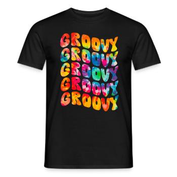 Groovy Tie Dye rétro des années 70 Hippie Vintage - T-shirt homme - noir - Devant - AI Model Male 178 light (178cm)
