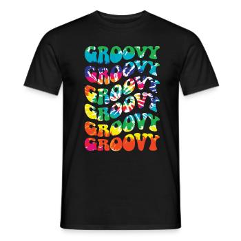 Groovy Tie Dye rétro des années 70 Hippie Vintage - T-shirt homme - noir - Devant - AI Model Male 178 light (178cm)