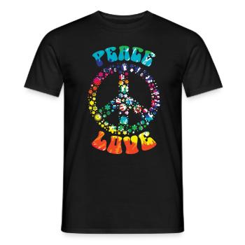 Groovy Tie Dye rétro des années 70 Hippie Vintage - T-shirt homme - noir - Devant - AI Model Male 178 light (178cm)