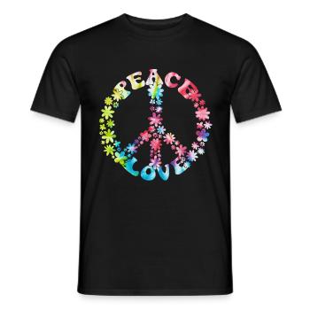 Groovy Tie Dye rétro des années 70 Hippie Vintage - T-shirt homme - noir - Devant - AI Model Male 178 light (178cm)