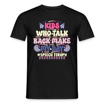 Groovy Speech Language Pathologist SLP - Men's T-Shirt - black - Front - AI Model Male 178 light (178cm)