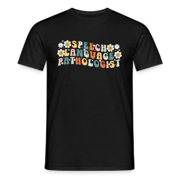 Groovy Speech Language Pathologist SLP - Men's T-Shirt - black - Front - AI Model Male 178 light (178cm)