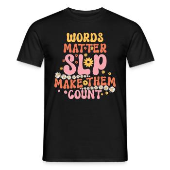 Groovy Speech Language Pathologist SLP - Men's T-Shirt - black - Front - AI Model Male 178 light (178cm)