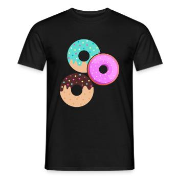 Donut sur le thème Donut pulvérisé drôle mignon - T-shirt homme - noir - Devant - AI Model Male 178 light (178cm)