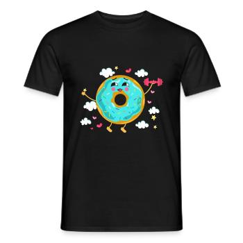 Donut sur le thème Donut pulvérisé drôle mignon - T-shirt homme - noir - Devant - AI Model Male 178 light (178cm)