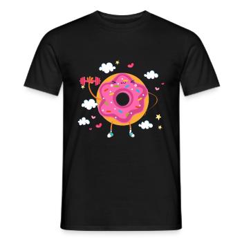 Donut sur le thème Donut pulvérisé drôle mignon - T-shirt homme - noir - Devant - AI Model Male 178 light (178cm)