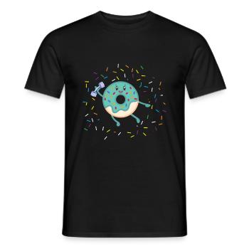 Donut sur le thème Donut pulvérisé drôle mignon - T-shirt homme - noir - Devant - AI Model Male 178 light (178cm)