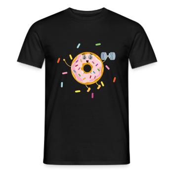 Donut sur le thème Donut pulvérisé drôle mignon - T-shirt homme - noir - Devant - AI Model Male 178 light (178cm)