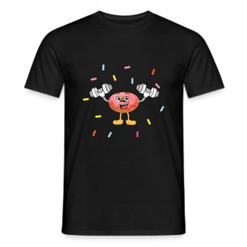 Donut sur le thème Donut pulvérisé drôle mignon - T-shirt homme - noir - Devant - AI Model Male 178 light (178cm)