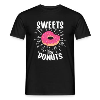 Donut sur le thème Donut pulvérisé drôle mignon - T-shirt homme - noir - Devant - AI Model Male 178 light (178cm)
