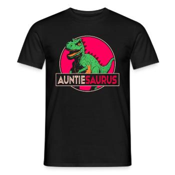 Tanteaurus T Rex Dinosaur Aunt Saurus Family - Men's T-Shirt - black - Front - AI Model Male 178 light (178cm)