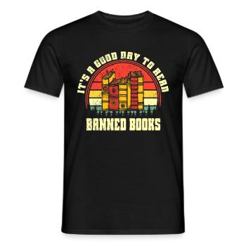 Banned Books Lovers Read Book Books - Men's T-Shirt - black - Front - AI Model Male 178 light (178cm)