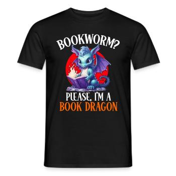 Dragons et livres Dragon Lover Bookish - T-shirt homme - noir - Devant - AI Model Male 178 light (178cm)