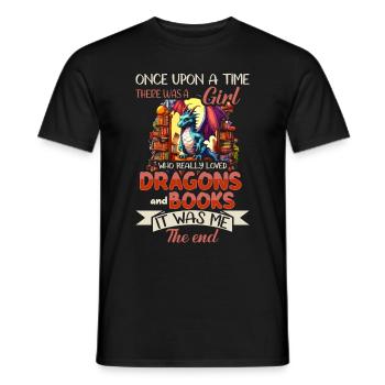 Dragons et livres Dragon Lover Bookish - T-shirt homme - noir - Devant - AI Model Male 178 light (178cm)