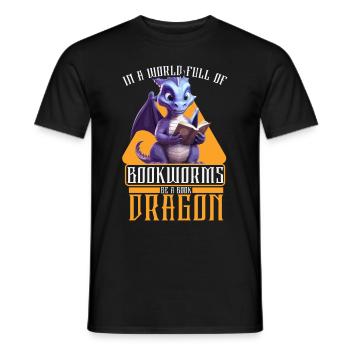 Dragons et livres Dragon Lover Bookish - T-shirt homme - noir - Devant - AI Model Male 178 light (178cm)