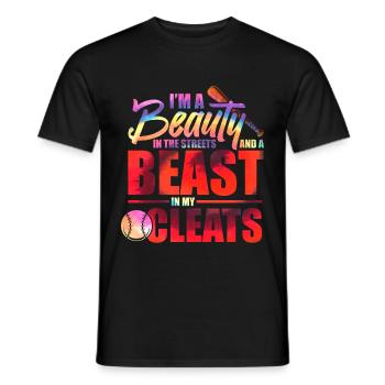 Binden Sie Dye Softball Teen Girls Softballspieler - Männer T-Shirt - Schwarz - Vorne - AI Model Male 178 light (178cm)