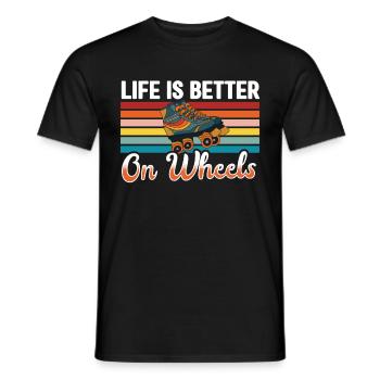 Roller Skates Funny 80s Roller Disco Skating - Men's T-Shirt - black - Front - AI Model Male 178 light (178cm)
