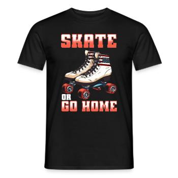 Roller Skates Funny 80s Roller Disco Skating - Men's T-Shirt - black - Front - AI Model Male 178 light (178cm)