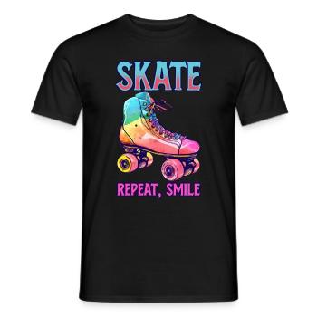 Roller Skates Funny 80s Roller Disco Skating - Men's T-Shirt - black - Front - AI Model Male 178 light (178cm)
