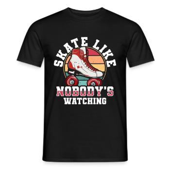 Roller Skates Funny 80s Roller Disco Skating - Men's T-Shirt - black - Front - AI Model Male 178 light (178cm)